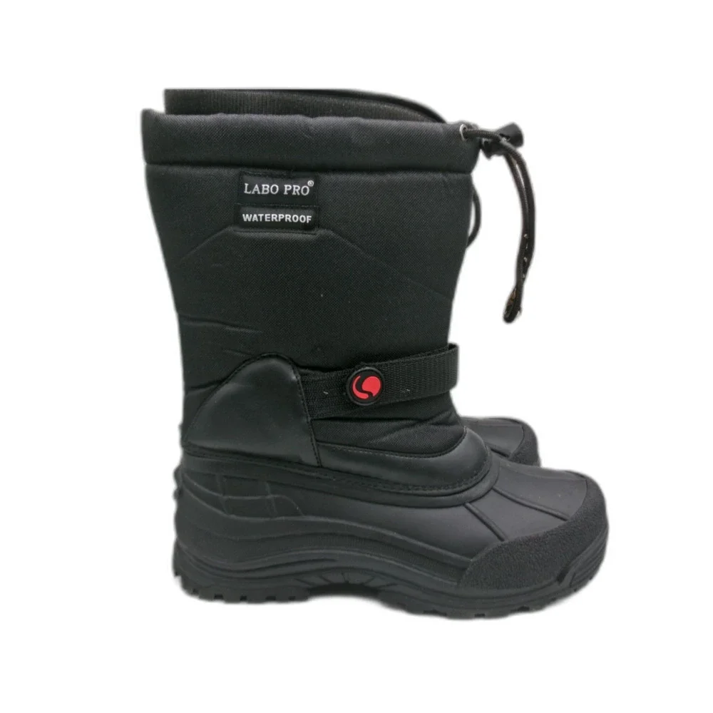 Labo Pro Waterproof Black Pull On Winter Snow Boots Size 9 Men's Removable Liner